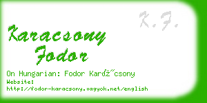 karacsony fodor business card